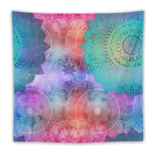 HZOHNAGO Mandala Tapestry Abstract Colored Geometry Pattern Printed Wall Tapestry Watercolor Abstract Wall Hanging for Bedroom Living Room Dorm 60" W x 60" H - color: Style-6, size: 60"L x 60"W