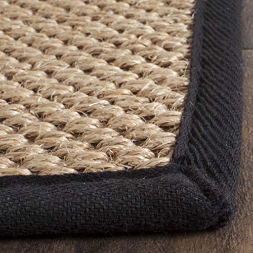 SAFAVIEH Area Rug 2x3 - Natural Fiber Collection - Maize & Black, Sisal, Woven Design with Border (NF141A) - color: Maize/Black, size: 2' x 3' (Rectangular)