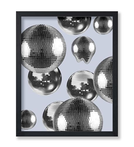 Poster Master Silver Balls Print - Retro Disco Poster - Trendy & Preppy Art - Modern Housewarming Gift - Chic Boho Art - Aesthetic Dorm or Nightclub Wall Decor - 11x14 UNFRAMED Wall Art - color: Style-03, size: 11"L x 14"W