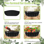 Riare 6 Pack 24 Inch Black Felt Window Box Liners- Fabric Trough Planter Basket Liners Replacement, Non-Woven Hanging Plant Liner for Wall Hanging Basket, Garden Fence Railing (Avoid Bird Nesting) - size: 24inch
