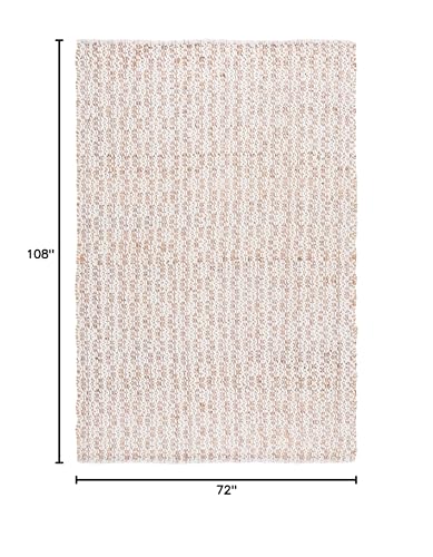 SAFAVIEH Area Rug 6x9 - Natural Fiber Collection - Natural & Pink, Handmade Jute & Wool, Ideal for Living Room, Bedroom, Dining Space (NFB225U) - color: Natural/Pink, size: 6' x 9' (Rectangular)