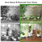 IBUYKE 3 Pack Metal Plant Stand Indoor Outdoor, Heavy Duty Small Flower Pot Stand, Modern Square Plant Shelf Flower Stand for Living Room Patio Balcony Garden, Black TMJ075B-3 - size: 12inch-3 Pack
