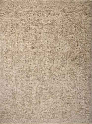 Loloi Magnolia Home by Joanna Gaines Junie Collection JUE-02 Oatmeal/Smoke 2'-7" x 8'-0", .38 Pile Height, Runner Rug - color: Oatmeal / Smoke, size: 2'7" x 8' (Rectangular)
