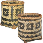 MAGICLULU Bamboo Weaving Basket 8.26X7.87X7.87In Woven Trash can Sundries Organizer Decorative Storage for Home Kitchen Office