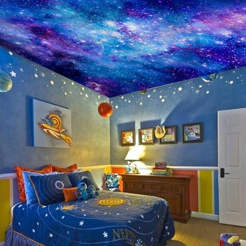 Apdidl Galaxy Space Backdrop Tapestry for Bedroom Aesthetic, Blue Purple Night Starry Sky Stars Universe Ceiling Tapestry, Mysterious Nebula Wall Hanging Room Decor for Living Room Dorm 51'' x 60'' - color: Universe Galaxy Tapestry, size: 60"L x 51"W