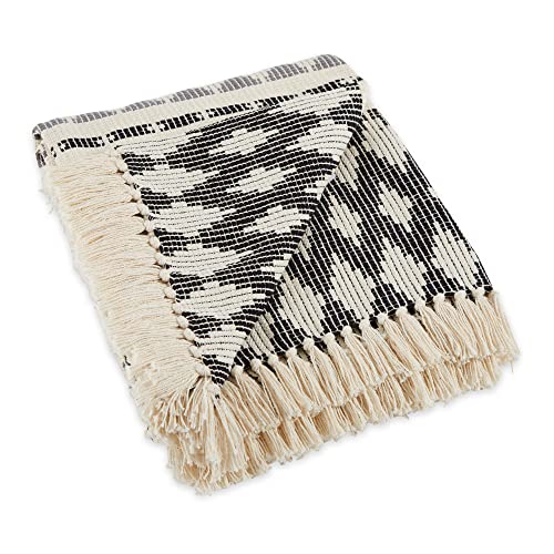 DII California Casual, Colby Southwest Woven Throw, Black & Gray, 50x60 - color: Black & Gray
