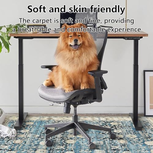 Washable Vintage Rug Area Rugs for Living Room Machine Washable Rug Boho Large Bedroom Rug Non Slip Low Pile Indoor Carpet Soft Non Shedding Stain Resistant Indoor Floor Thin Carpet