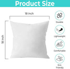 18 x 18 Throw Pillow Insert - Pack of 2 White, Down Alternative Pillow Inserts for Decorative Pillow Covers, Throw Pillows for Bed, Couch Pillows for Living Room (Pack of 2)