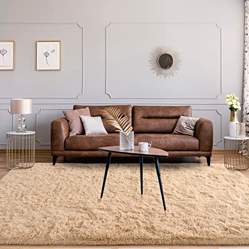 Jelymark Super Soft Shaggy Rug for Bedroom, 8x10 Feet Fluffy Carpet for Living Room, Fuzzy Indoor Plush Area Rug for Home Decor, Furry Floor Rugs for Dorm, Kids Nursery Rug for Girls, Beige - color: Beige, size: 8' X 10' (Rectangular)