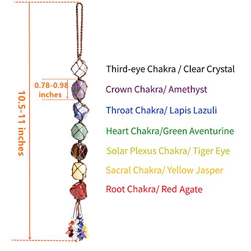 Handmade Crystal Window Car Hanging Ornaments 7 Chakra Home Decoration Feng Shui Ornament Yoga Meditation Car Decoration Tumbled Palm Stones Christmas Decorations Ornaments - color: A-style 1