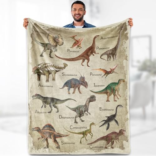 Aimego Dinosaur Blanket Gifts for Boys Kids Dino Jurassic World Educational Gifts for Toddler Dinosaur Lovers Children Baby Girls Birthday Christmas Throw Blankets 50"x60" - color: Dinosaur