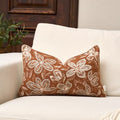 Yangest Flower Pillow Cover 12 x 20 Inches, Nature Chenille Rectangle Throw Pillow Cover Soft Luxury Neutral Accent Couch Pillow Cover for Living Room Bedroom, Rust - color: Rust, size: 20" x 12" (Pack of 1)