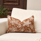 Yangest Flower Pillow Cover 12 x 20 Inches, Nature Chenille Rectangle Throw Pillow Cover Soft Luxury Neutral Accent Couch Pillow Cover for Living Room Bedroom, Rust - color: Rust, size: 20" x 12" (Pack of 1)
