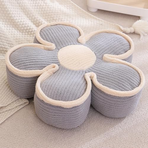 Sexysamba Flower Shaped Floor Seat Pillows Cushions 25.6" x 7.5", Giant Aesthetic Daisy Flower Decorative Throw Pillows Preppy Floor Seating Cushion for Girls Bedroom Room Sofa Chair Decor,Grey - color: Grey, size: 25.6" D x 7.5" T