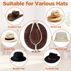 3 PCS Macrame Hat Hangers for Wall, Bohemian Hand Weaving Boho Hat Rack Organizer for Cowboy, Wide Brim, Bowler & Fedora Hats, Decorative Western Door & Wall Hanging Display (3 Hats Style)
