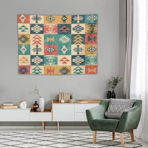 Bohemian Aztec Patchwork Tapestry, Vintage Abstract Pattern Tapestries Home Decor for Living Room Bedroom Decoration 40in Wx30in H (102×76cm) - color: Bohemian Tapestry-28, size: 40in"Wx30in"H (102×76cm)