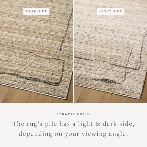 Loloi Jeremiah Brent Bleecker Collection BLE-05 Natural/Charcoal 2'-7" x 10'-0" Runner Rug - color: Natural / Charcoal, size: 2'7" x 10' (Rectangular)