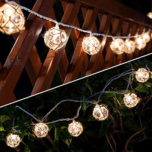 Nautical Fish Float String Lights Outdoor, Beach String Lights Set of 10 Clear G50 Ball Nautical Float Lights String for Room Wall Decor Outdoor Patio Decorations - color: Clear
