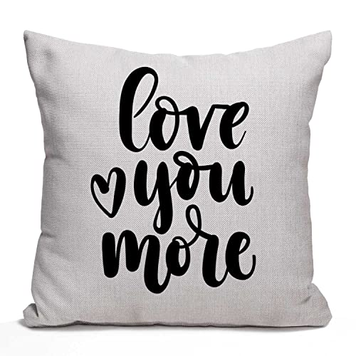 Nphuriy Love You More Decorative Throw Pillow Covers 16x16 Inches Cotton Linen Cushion Cover for Home Couch Sofa Bench Decor - color: Multi 43