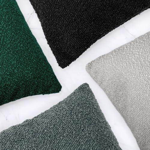 JoraLion 20x54 inch Neutral Boucle Body Pillow Cover, Black Long Pillow Cover Cozy Soft Cushion Case for Couch Sofa Bed Living Room Home Decor, Pack of 1 (Cover Only) - color: Black, size: 54" x 20" (Pack of 1)