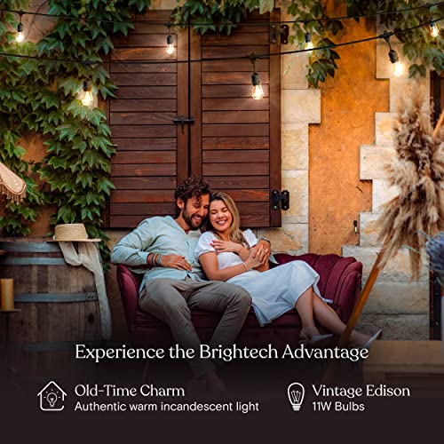 Brightech Ambience Pro Incandescent Outdoor String Lights - Commercial Grade Waterproof Patio Lights with 24 Ft Dimmable Edison Bulbs, Porch String Lights for Patio, Backyard, Christmas - 7 Bulbs 11W - size: 24 FT - 7 Bulbs
