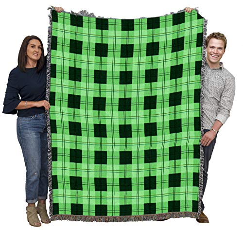 Pure Country Weavers Gooseberry Plaid Blanket - Gift Tapestry Throw Woven from Cotton - Made in The USA (72x54) - color: Gooseberry