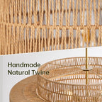 30” Boho Rattan Chandelier Light Fixture, 8-Light Large Hand Woven Pendant Light Fixture Farmhouse Rustic Chandeliers for Dining Room, Kitchen, Bedroom, Living Room, Hallway, Foyer - color: Brown, size: 30” 8-Light