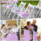 Buryeah 12 Pcs Flannel Throw Blanket Bulk 50 x 60 in Sleepover Blanket Outdoor Wedding Throw Lightweight, Oeko-tex Standard 100 Certified for Sofa Homeless Gifts (Lavender Purple) - color: Lavender Purple