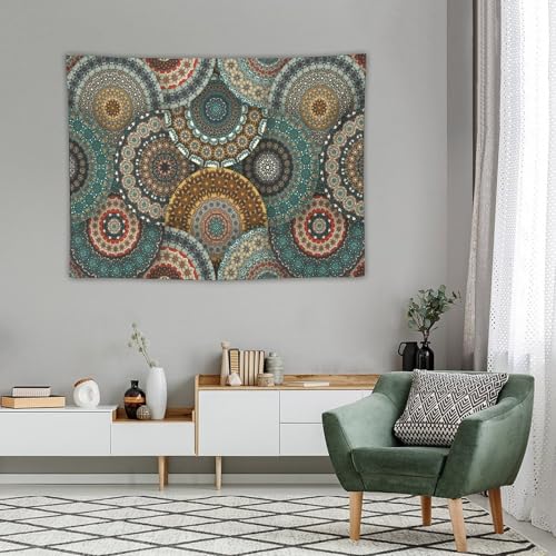 KANEPE Mandala Abstract Tapestry Indian Boho Hippie Pattern Wall Hanging Tapestries Home Decor for Living Room Bedroom Apartments Farmhouse Dorm,40inx30in (102×76cm)【Small】 - color: Boho-1, size: 40Wx30L