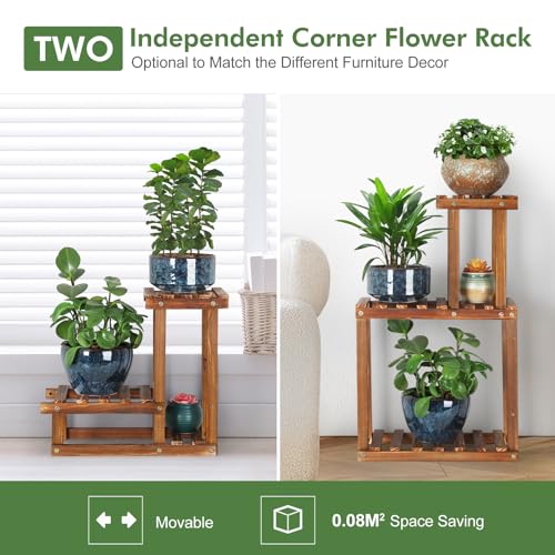 Plant Stand for multiple Plants Stands Indoor Outdoor Flower Pot Stand 5 Tiers Flower Shelf Rack Plants Stands for Patio Balcony Living Room （Upgrade 2 in 1 ）