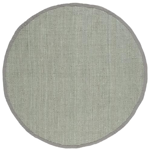 SAFAVIEH Natural Fiber Collection 7' Round Green / Grey NF730B Handmade Farmhouse Premium Jute Area Rug - color: Green/Grey, size: 7' (Round)
