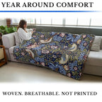Pure Country Weavers William Morris Strawberry Thief Indigo Blanket - Arts & Crafts - Gift Tapestry Throw Woven from Cotton - Made in the USA (72x54) - color: Indigo, size: Large