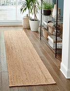 Rugs.com Hand Braided Jute Rug – 6 Ft Runner Natural Flatweave Rug Perfect for Hallways, Entryways - size: 2'6" x 6' (Runner)