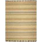SAFAVIEH Area Rug 8x10 - Montauk Collection - Large - Green & Multi, Handmade Cotton, Boho Stripe Fringe Design, Ideal for Living Room, Bedroom, Office, Dining Space (MTK901G) - color: Green/Multi, size: 8' x 10' (Rectangular)