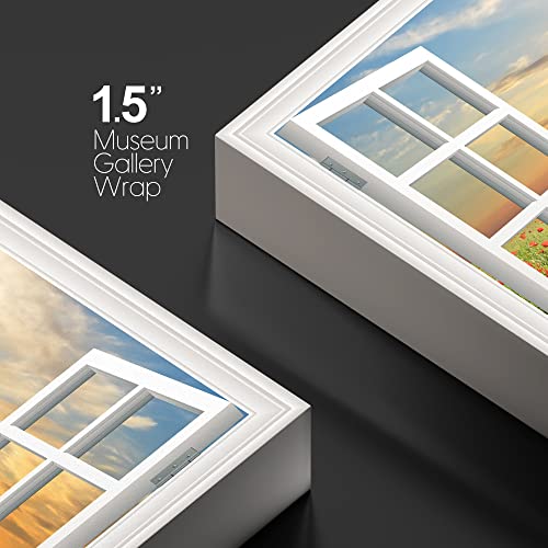 wall26 Canvas Print Wall Art Window View Landscape Sunset Red Poppy Flower Field Nature Wilderness Photography Modern Art Rustic Scenic Colorful Multicolor for Living Room, Bedroom, Office - 12"x18" - color: Artwork - 41, size: 18"L x 12"W