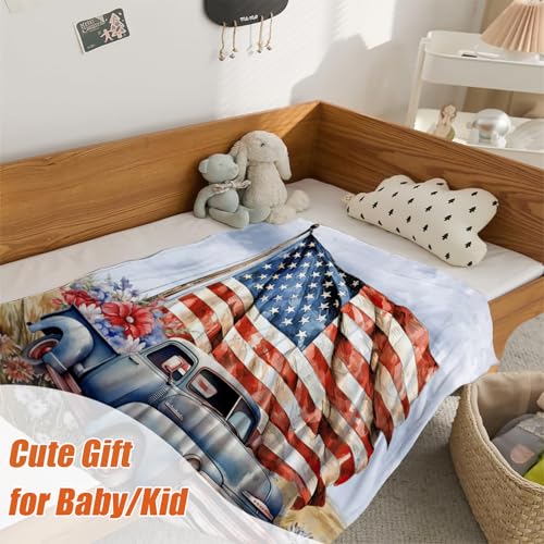 YeeJu Patriotic Throw Blanket for Baby Small 4th of July Memorial Day Fourth of July Blanket for Toddler Swaddle Soft Fleece Blanket Red White Blue Star Independence Veteran Day Blanket 30x40 - color: Flag-10, size: 30"x40"