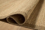 Loloi Amber Lewis Lilah Collection LIH-01 Natural/Bark 2'-6" x 7'-6" Runner Rug Jute, Wool, Cotton, Neutral, Living, Bedroom, Dining, Rug - color: Natural / Bark, size: 2'6" x 7'6" (Rectangular)