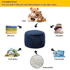 Asuprui Pouf Ottoman Unstuffed Ottoman Foot Rest No Filler Foot Stool 20x20x12 Inches Fuzzy Chair Floor Pouf Chair with Storage for Living Room Bedroom Navy Blue - color: Navy Blue