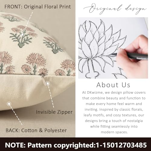 Farmhouse Floral Pillow Covers 12x20 Set of 2, Country Botanical Throw Pillow Cover for Sofa Couch Bed Living Room, Rustic Vintage Flower Cushion Covers Cottage Home Décor,Blush Sage - color: Blush Sage, size: 20" x 12" (Pack of 2)