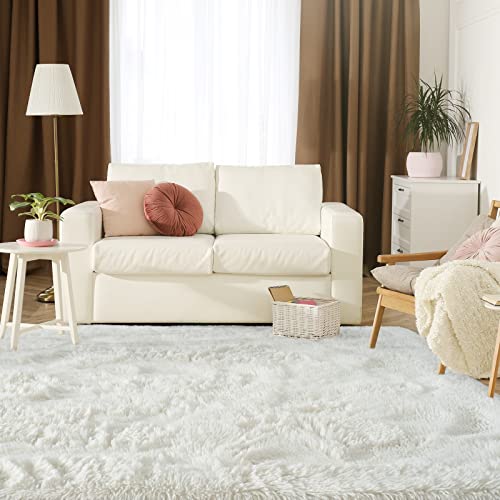 Jelymark Super Soft Shaggy Rug for Bedroom, 6x9 Feet Fluffy Carpet for Living Room, Fuzzy Indoor Plush Area Rug for Home Decor, Furry Floor Rugs for Dorm, Kids Nursery Rug for Girls, Cream White - color: Cream White, size: 6' x 9' (Rectangular)