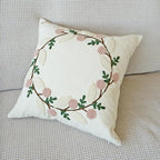 vctops Floral Embroidered Pillow Covers 18x18 Inch Spring Summer Cotton Tufted Throw Pillow Cover Outdoor Garden Cushion Case for Sofa, Bed, Living Room (Flower B,18"x18") - color: Flower B