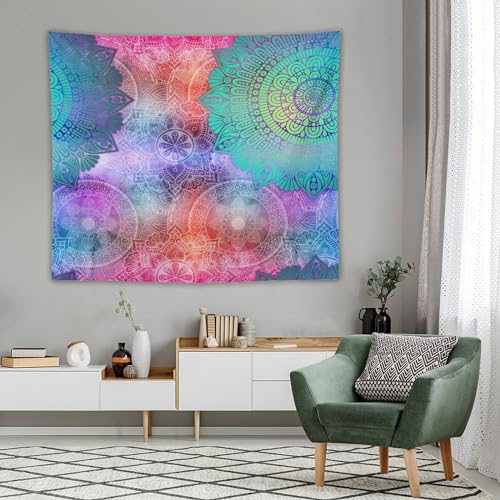 HZOHNAGO Mandala Tapestry Abstract Colored Geometry Pattern Printed Wall Tapestry Watercolor Abstract Wall Hanging for Bedroom Living Room Dorm 60" W x 50" H - color: Style-6, size: 60"L x 50"W
