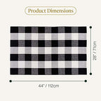 Bloom & Breeze B&B Buffalo Plaid Rug, Black and White Chekered Rug, Outdoor Runner Rug for Layering, Front Porch Rug, Buffalo Plaid Outdoor Mat, Washable Chekered Runner Rug (28" x 44")