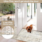 Capslpad 2x12 Beige Abstract Hallway Runner, Ultra Soft Fabric Washable Runner Rug, Non-Slip Rubber Backing, Stain Resistant Low Pile Runners for Hallways, Kitchen, Entryway, Bedroom, Laundry - color: Beige, size: 2' x 12' (Runner)