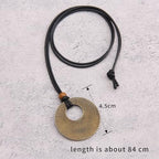Leather Necklace for Women Long Boho Pendant Hippie Choker Necklace Bohemian Layered Leather Rope Wooden Jewelry Gifts - style: Bohemian Choker Necklace