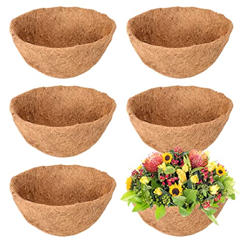 Legigo 6 Pack 10 Inch Hanging Basket Coco Liners Replacement, 100% Natural Round Coconut Coco Fiber Planter Basket Liners for Hanging Basket Flowers/Vegetables - color: 6pcs, size: 10 Inch