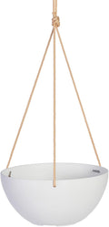 Root & Vessel Self Watering Hanging Planter for Indoor or Outdoor Plants, Unique Marbled Hanging Basket Made of Eco-Friendly Blend of Stone & Plastic, White, 12"