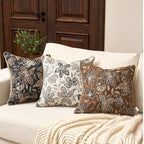 Yangest Flower Pillow Cover 20 x 20 Inches, Nature Chenille Square Throw Pillow Cover Soft Luxury Neutral Accent Couch Pillow Cover for Living Room Bedroom, Coffee Brown - color: Coffee Brown, size: 20" x 20" (Pack of 1)