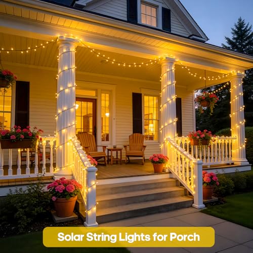 JMEXSUSS 600 LED Solar String Lights Outdoor Waterproof, Solar Christmas Lights Outdoor, 8 Modes Christmas Light for Outside Patio Yard Tree Decorations - color: Warm White, size: 600LED*1