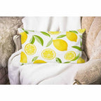 Smooffly Lemon Fruit Leaves Cotton Linen Throw Lumbar Pillow Case Cushion Cover Home Office Decorative Rectangle 12 X 20 Inches - color: Swn13